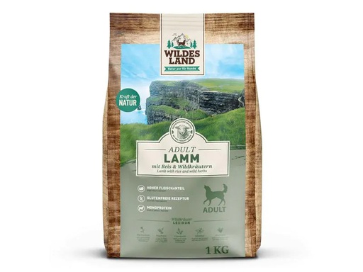 [90263214 1457820] Wildes Land Trockenfutter Dog Adult Lamm mit Reis, 1 kg