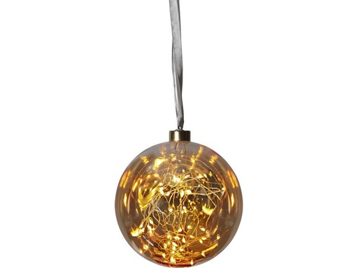 [90263786 896928] Star Trading Weihnachtskugel Glow, 40 LED, Ø 15 cm, Bernstein