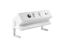STEFFEN Tischsteckdosenleiste ALU DESK 2x T13, USB-A+C, Weiss