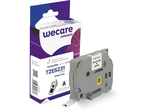 [90263833 1447194] Wecare Beschriftungsband TZE-S231 Schwarz auf Weiss