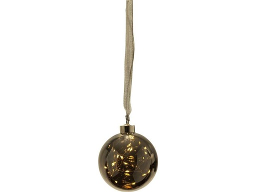 [90263843 896932] Star Trading Weihnachtskugel Glow, 15 LED, Ø 10 cm, Anthrazit