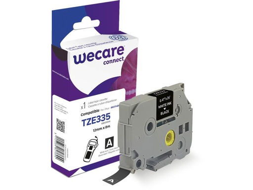 [90263855 1447195] Wecare Beschriftungsband TZE-335 Weiss auf Schwarz