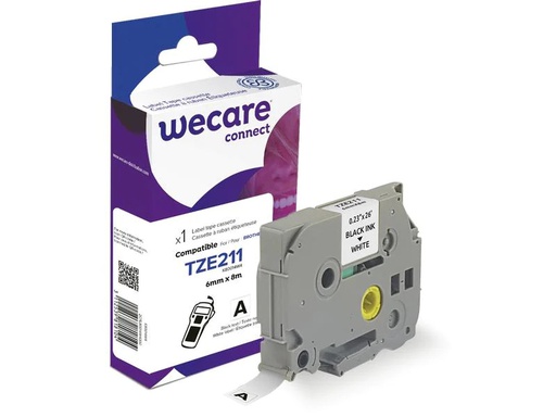 [90263861 1447192] Wecare Beschriftungsband TZE-211 Schwarz auf Weiss