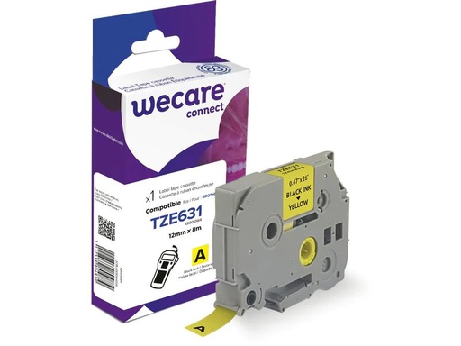 [90263878 1447191] Wecare Beschriftungsband TZE-631 Schwarz auf Gelb