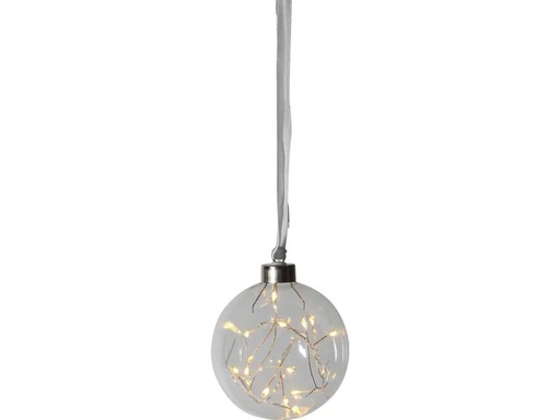 [90263883 896926] Star Trading Weihnachtskugel Glow, 15 LED, Ø 10 cm, Transparent
