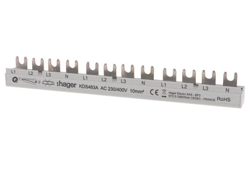 [90004539 889148] Hager Kammschiene 12M 63A (3PN)x3 QB
