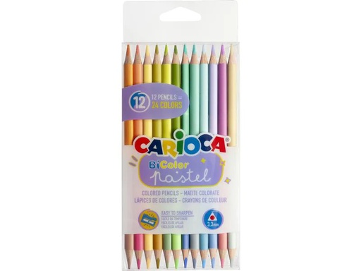 [90264047 1463518] Carioca Farbstifte BiColor 12 Stück, Mehrfarbig