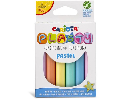 [90264344 1463517] Carioca Modelliermasse Pastell 6 Stück, Mehrfarbig
