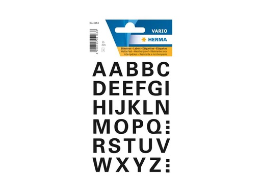 [90264666 1397017] Herma Stickers Namensetiketten A – Z, 1.5 cm, Schwarz