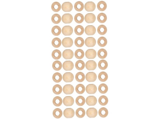 [90265143 1462789] lalana Holzperlen Hölzerne Perlen 15 mm, 50 Stück