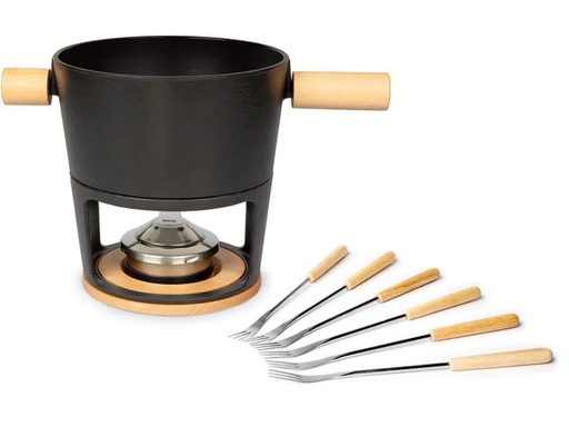 [90265553 1474861] Stöckli Käsefondue-Set Titlis Big 9 Teile, Schwarz