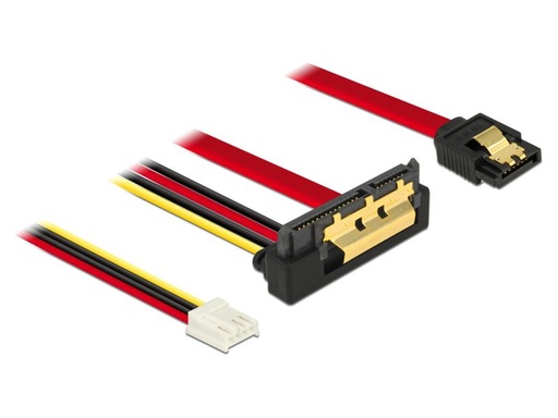 [90045802 600976] Delock SATA3-Kombikabel gewinkelt, Mainboard Strom, 30 cm