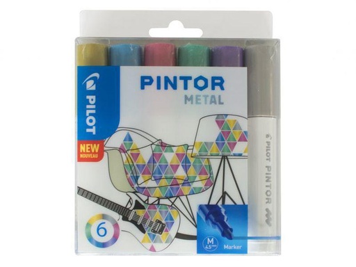 [90045810 927575] Pilot Permanent-Marker Pintor Metal Medium, 6-er Set