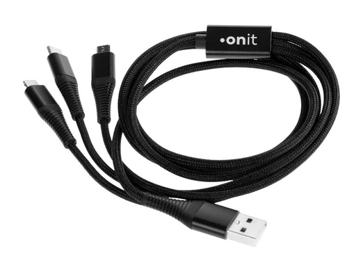 [90265917 1409281] onit USB-Ladekabel USB A - Lightning/Micro-USB B/USB C 1 m