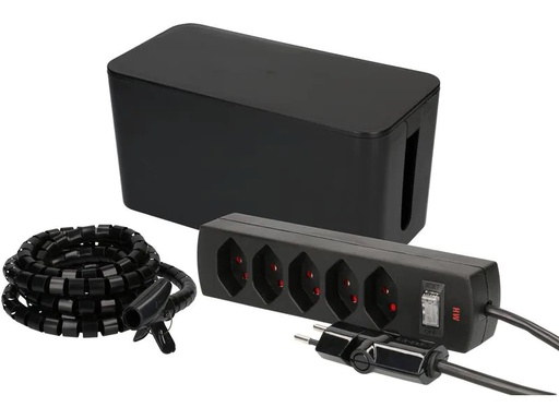 [90045839 1154766] Max Hauri Kabelbox mit Steckerleiste 5x T13 Schwarz