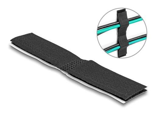 [90266020 1466322] Delock Klettkabelbinder Schwarz 110 mm x 20 mm, 10 Stück