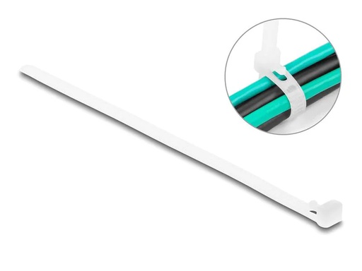 [90266025 1466325] Delock Kabelbinder Weiss 200 mm x 7.2 mm, 100 Stück