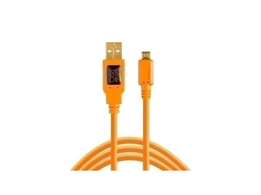 [90266028 1450692] Tether Tools Kabel TetherPro USB 2.0 zu Micro-B 5-Pin, 4.6 m Orange