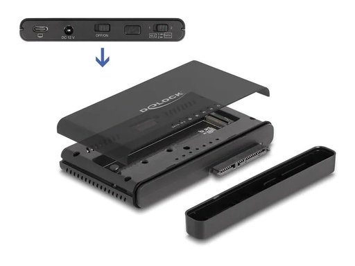 [90266079 1466318] Delock Konverter USB-C für 1x M.2 NVMe SSD +1x SATA SSD/HDD