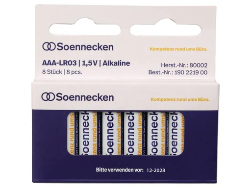 [90266386 1398763] Soennecken Batterie AAA, 8 Stück