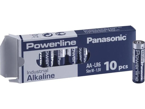 [90266494 1430697] Panasonic Batterie Alkaline Powerline Industrial AA 10 Stück