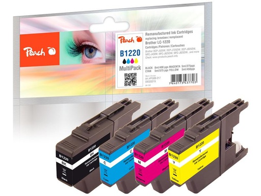 [90266521 1476235] Peach Tinte Brother-1220 Mult-Pack Black/Cyan/Magenta/Yellow