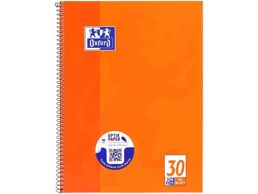 [90266675 1470727] Oxford Schulheft Collegeblock A4+, blanko, Orange
