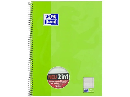 [90266790 1470730] Oxford Schulheft Collegeblock A4+, KarLi, Hellgrün