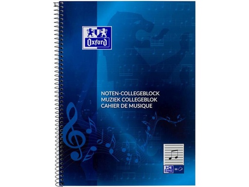 [90266804 1470722] Oxford Schulheft Noten-Collegeblock A4, liniert, Blau