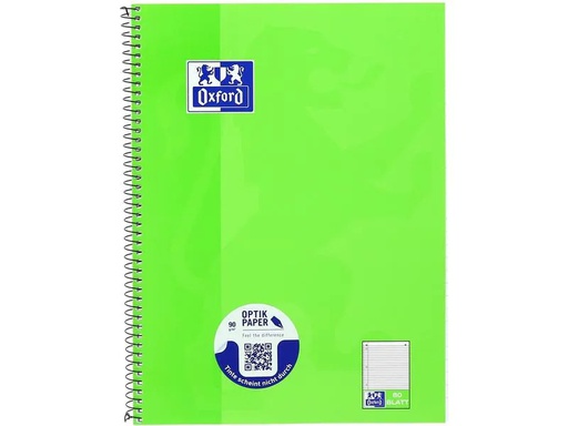 [90266850 1470725] Oxford Schulheft Collegeblock A4+, liniert, Hellgrün