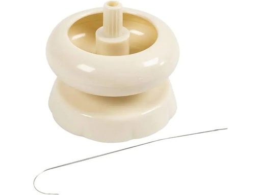 [90266901 1468139] Creativ Company Auffädelhilfe Perlenkarussell mit Nadel, 7 x 7 cm
