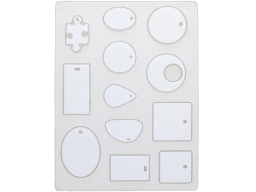 [90266968 1369070] Glorex Form aus Silikon 15.5 x 11.5 cm, 12-teilig, Anhänger