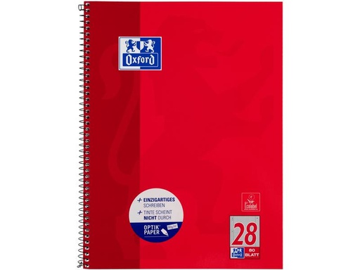 [90267038 1470729] Oxford Schulheft Collegeblock A4+, kariert, Rot
