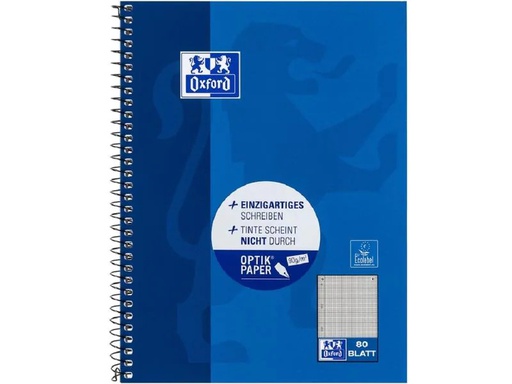 [90267058 1470733] Oxford Schulheft Collegeblock A5+, kariert, Blau