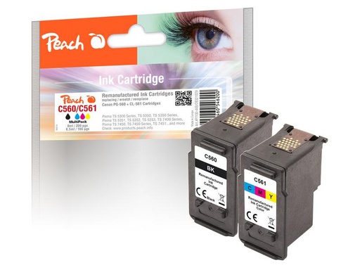 [90267097 1476243] Peach Tinte Canon PG-560/CL-561 Multi-Pack 1x BK, 1x CMY