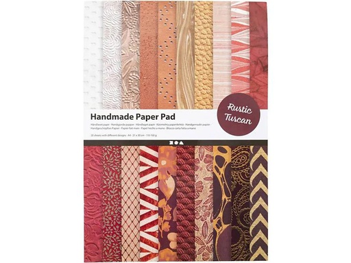 [90267163 1468155] Creativ Company Büttenpapier A4, 20 Blatt, Natur Rotbraun