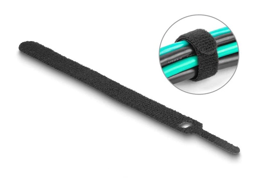 [90267288 1475599] Delock Klettkabelbinder Schwarz 150 mm x 12 mm, 10 Stück