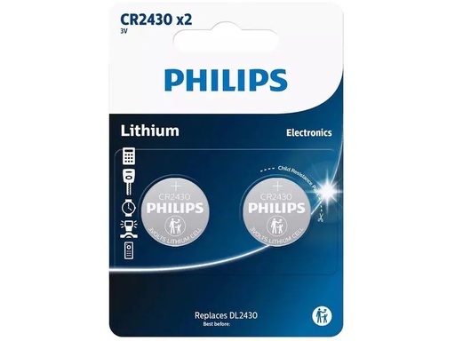 [90267418 1476084] Philips Knopfzelle Lithium CR2430 2 Stück