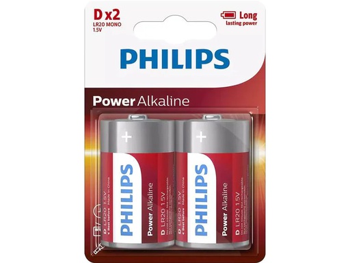[90267467 1476079] Philips Batterie Power Alkaline D 2 Stück
