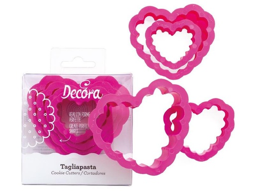 [90267468 1478550] Decora Guetzli-Ausstecher-Set 4 Stück, geschmücktes Herz