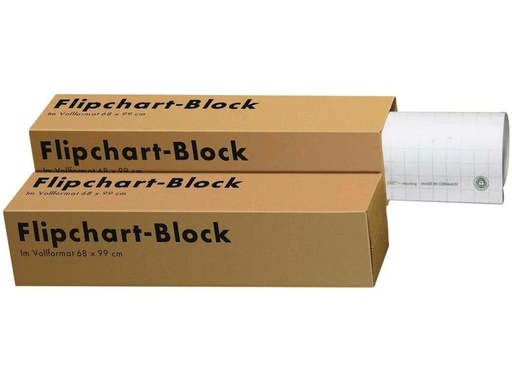 [90267501 1470786] Landré Flipchart Block 65 x 98 cm, blanko, Weiss, 5 Stück