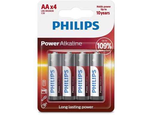 [90267543 1476071] Philips Batterie Power Alkaline AA 4 Stück