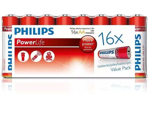 [90267782 1476073] Philips Batterie Power Alkaline AA 16 Stück