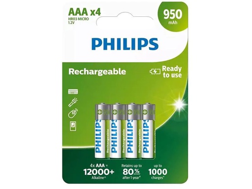 [90268286 1476062] Philips Akku Akku Rechargeable AAA 4 Stück