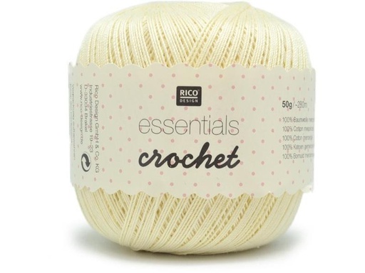 [90268310 1482380] Rico Design Häkel- und Strickgarn Essentials Crochet 50 g, Vanille