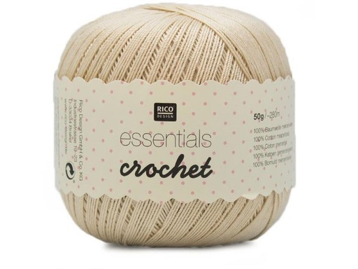 [90268321 1482367] Rico Design Häkel- und Strickgarn Essentials Crochet 50 g, Beige