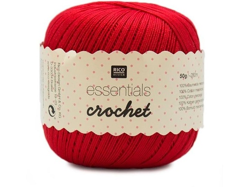 [90268351 1482368] Rico Design Häkel- und Strickgarn Essentials Crochet 50 g, Rot