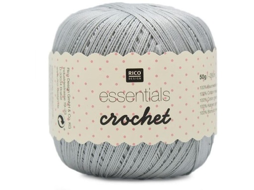 [90268374 1482379] Rico Design Häkel- und Strickgarn Essentials Crochet 50 g, Hellgrau