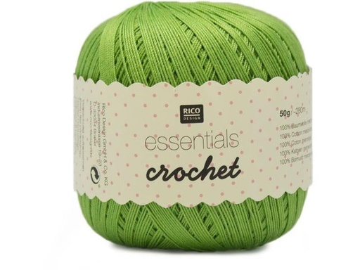 [90268433 1482372] Rico Design Häkel- und Strickgarn Essentials Crochet 50 g, Hellgrün