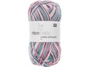Rico Design Wolle Baby Cotton Soft Print 50 g, Rosa; Türkis